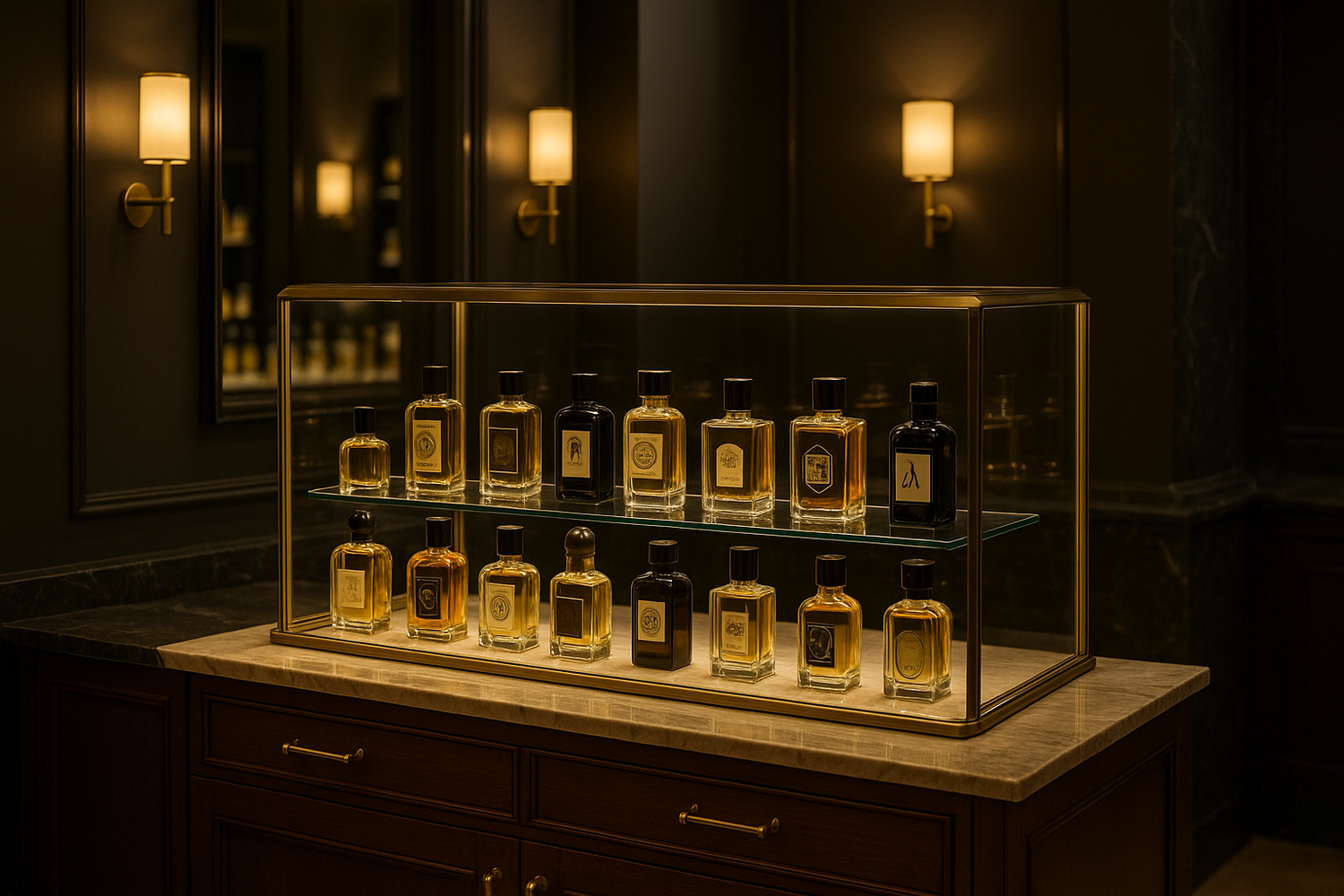 cologne counter at a niche store